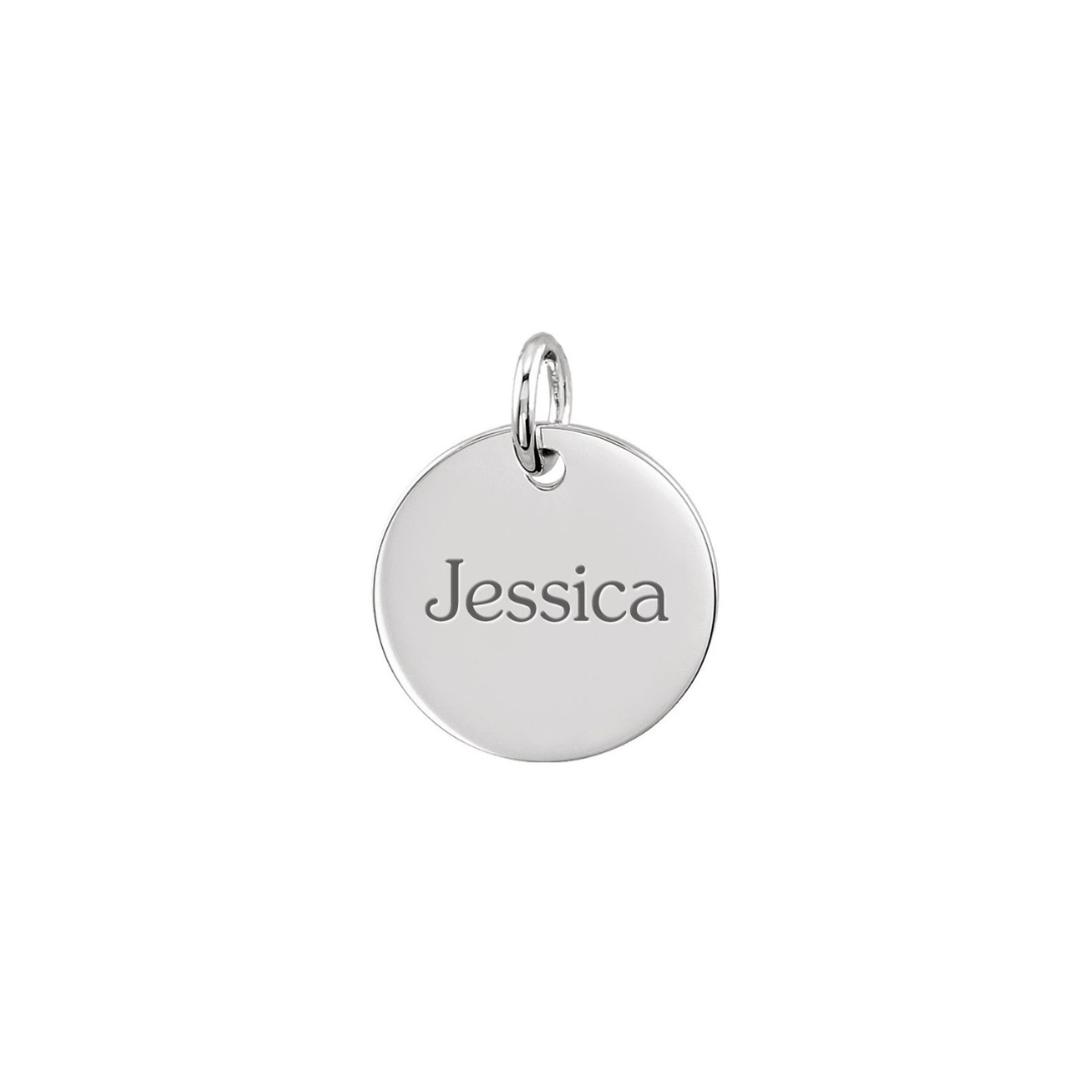 Silver Engraveable Disc Pendant Necklace