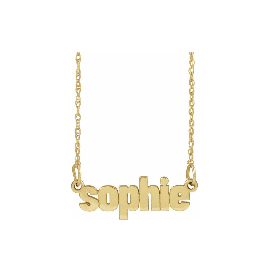 Lowercase Block Letter Name Necklace