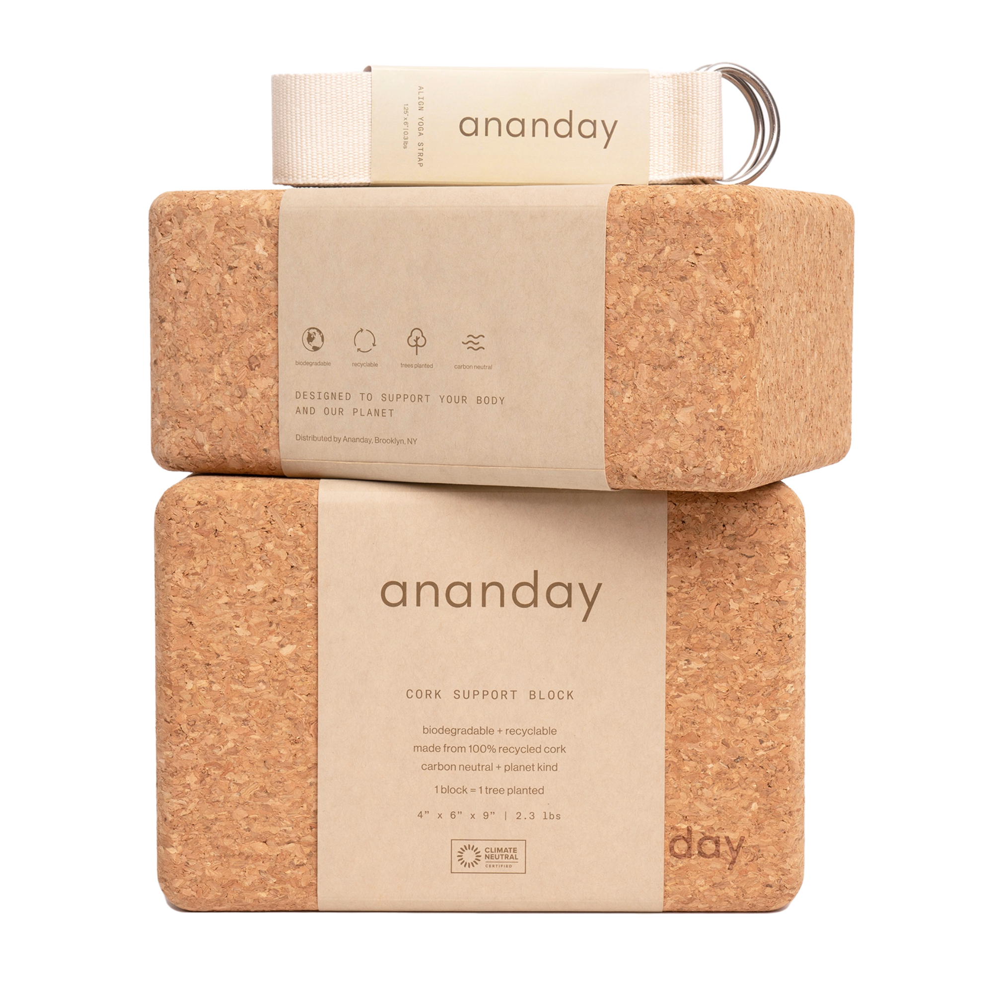 Yoga Block + Strap Set