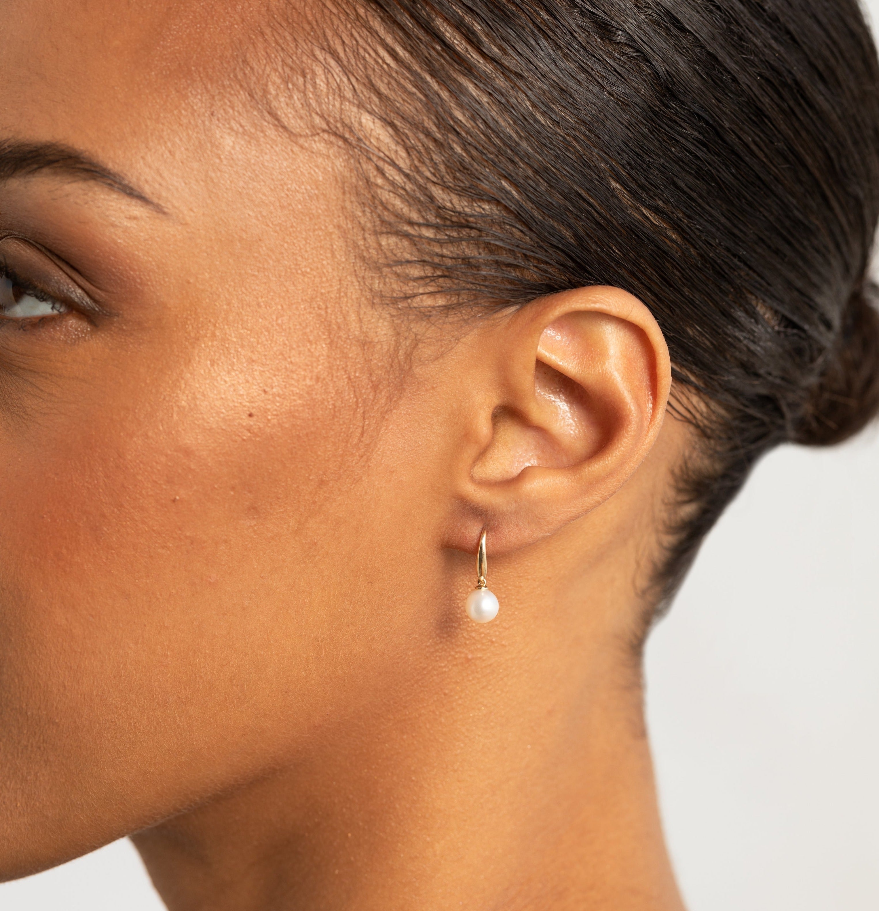 Fishhook Pearl Drop Earrings