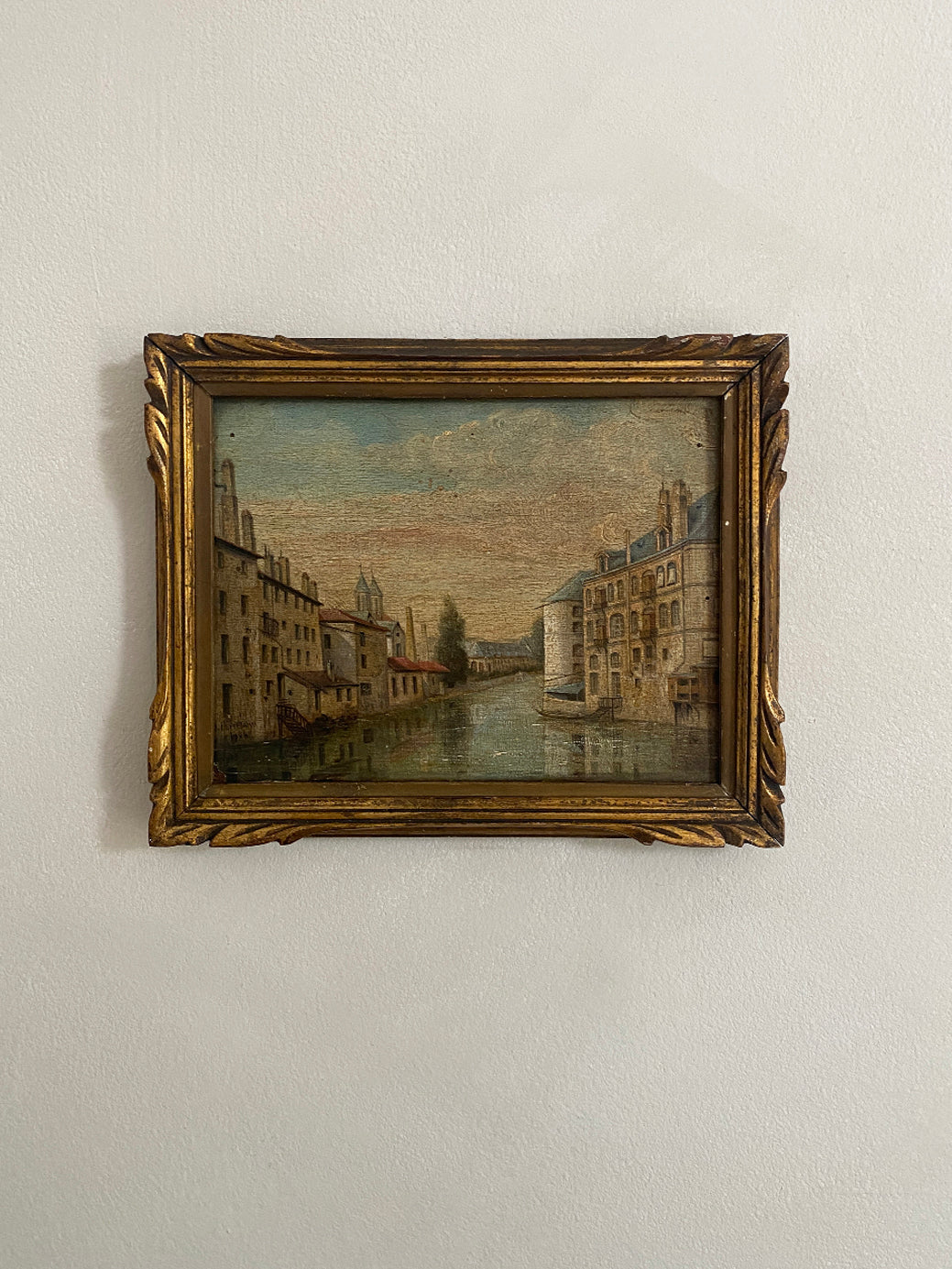 'Derriere Le Théatre' - An Antique French Oil Painting