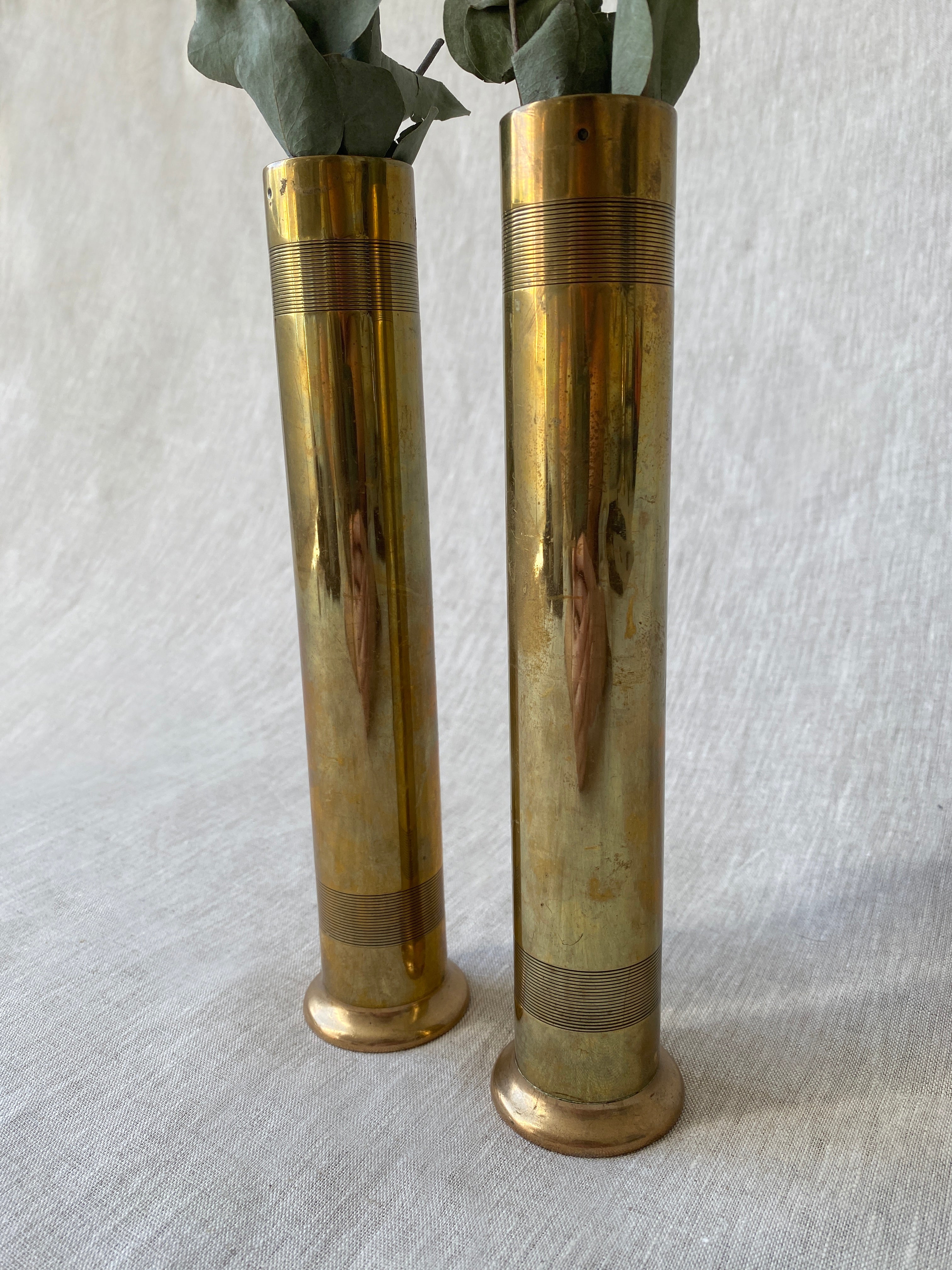 Pair of Antique Brass Vessels