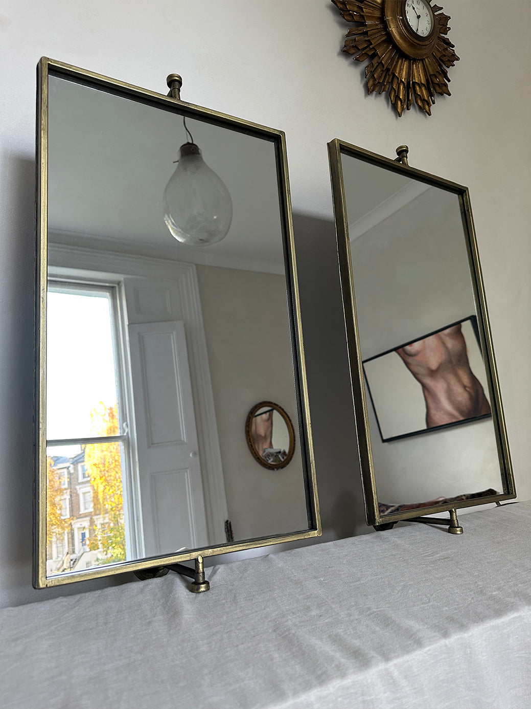 Pair of Vintage Swivel Wall Mirrors