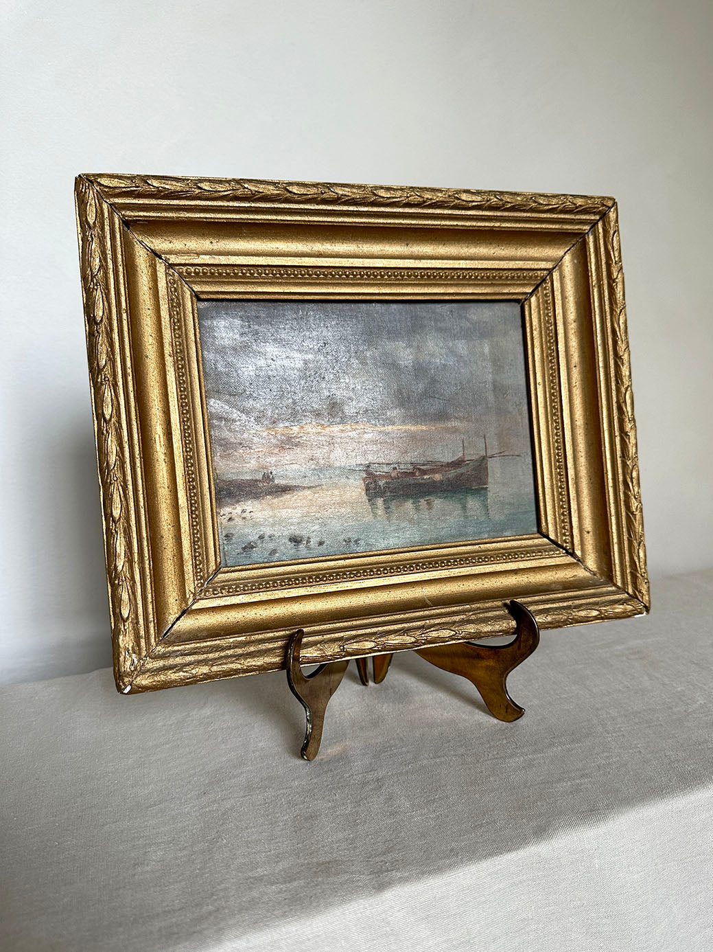 Antique Oil Seascape Painting