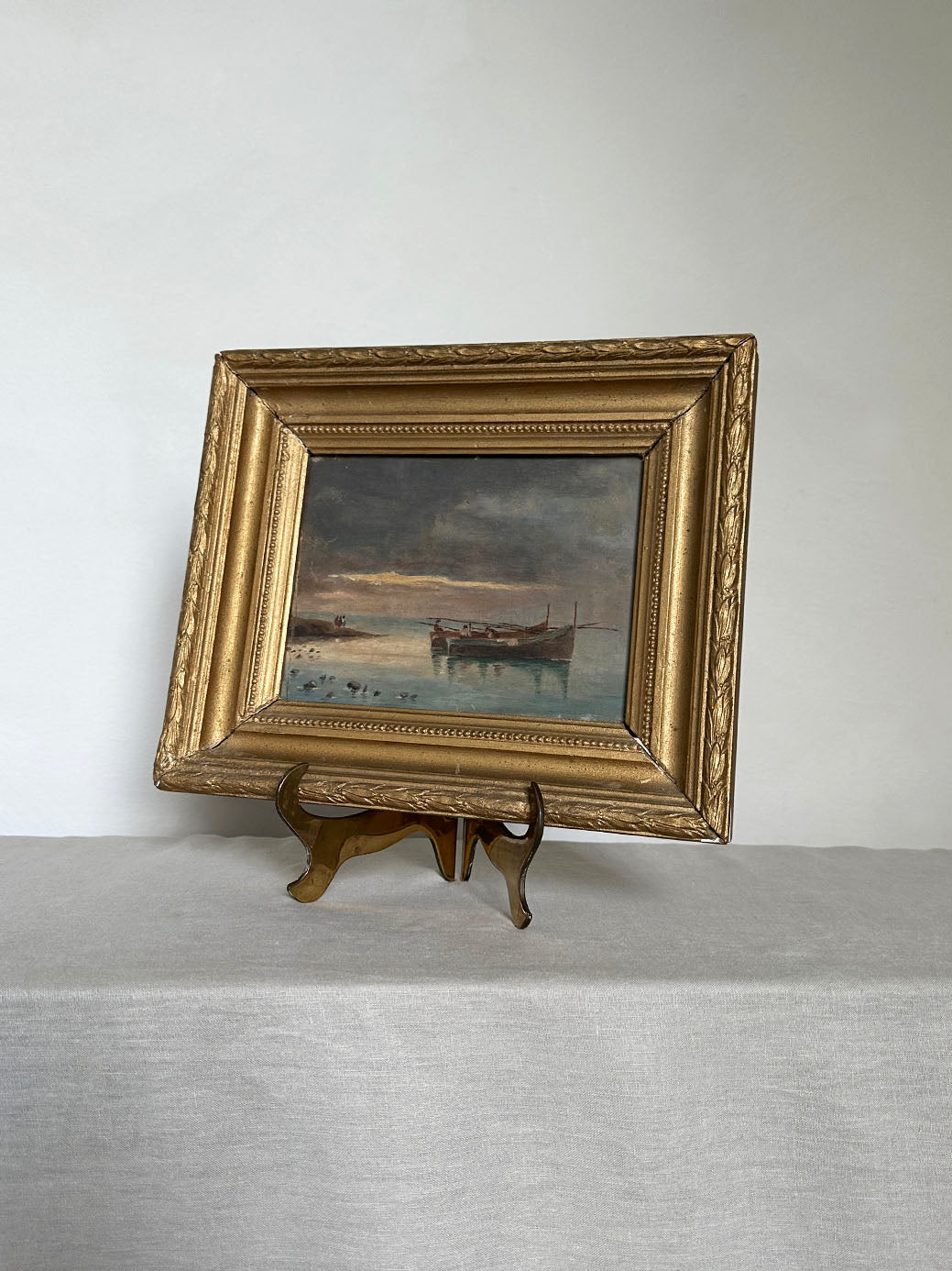 Antique Oil Seascape Painting