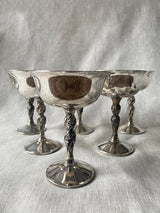 Set of Six Silver-Plated Vintage Coupes