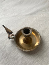 Antique Brass Chamberstick With Snuffer