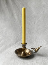 Antique Brass Chamberstick With Snuffer