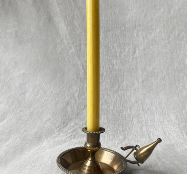 Antique Brass Chamberstick With Snuffer