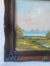 Vintage Oil Waterscape Painting