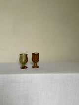 Pair of Vintage Onyx Egg Cups / Shot Glasses