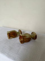 Pair of Vintage Onyx Egg Cups / Shot Glasses